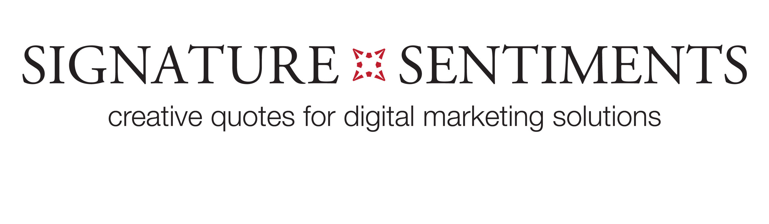 Signature Sentiments logo header with tagline